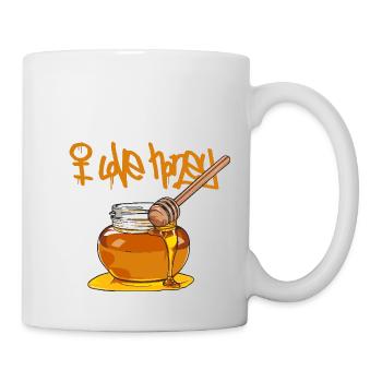 I love honey // Illustration - Tasse - Weiß - Rechts