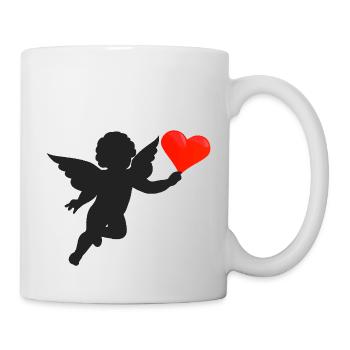 Coeur d'ange, noir - Mug blanc - blanc - Droite