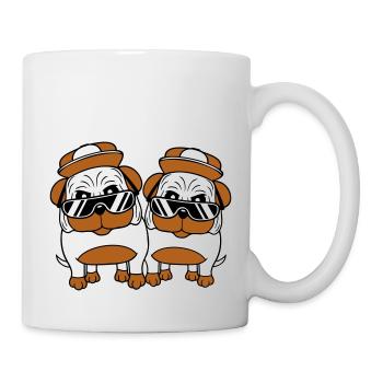 Deux chiens Carlin Lunettes de soleil Cappy Hat Adolescents - Mug blanc - blanc - Droite