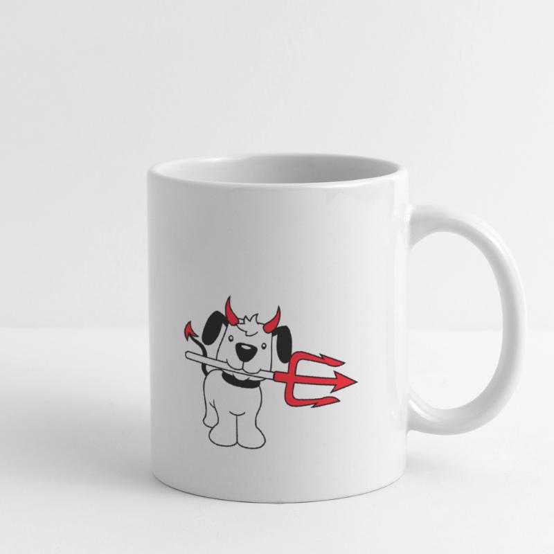 Dog Devil Satan Hell Evil Trident Horns Cool Mug