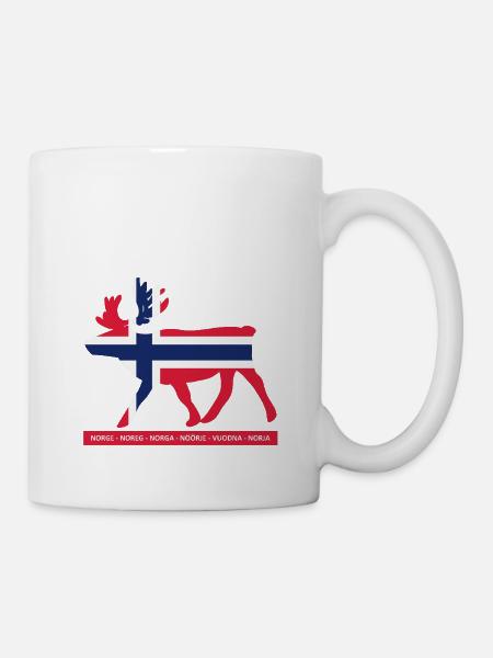Norge - Noreg - Norga - Nöörje - Vuodna - Norja - Mug blanc - blanc