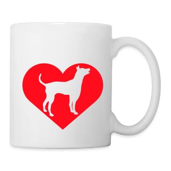 Big Dog Heart Love Symbol Silhouette Outline - Mug - white - Right