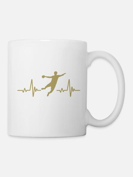 Handball Herzschlag Handballer - Tasse - Weiß