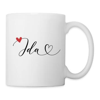 Ida Nom Prénom Calligraphie Coeur - Mug blanc - blanc - Droite