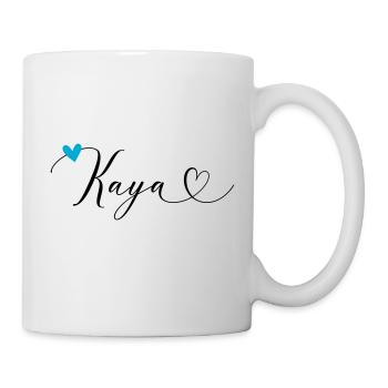 Kaya Nom Prénom Calligraphie Coeur - Mug blanc - blanc - Droite