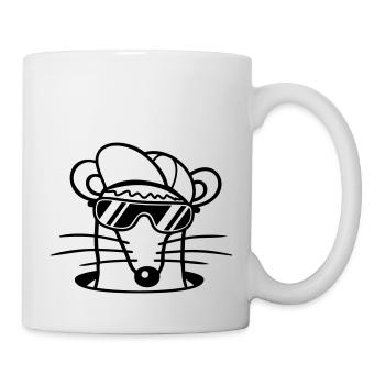 Maus Sonnenbrille Cool Cappy Boden Loch Mauseloch - Tasse - Weiß - Rechts