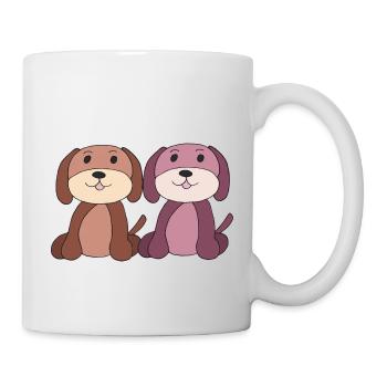 Two Dogs Young Girl - Mug - white - Right