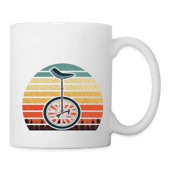 Unicycle Riding Retro Vintage Unicycle Sunset - Mug - white - Right