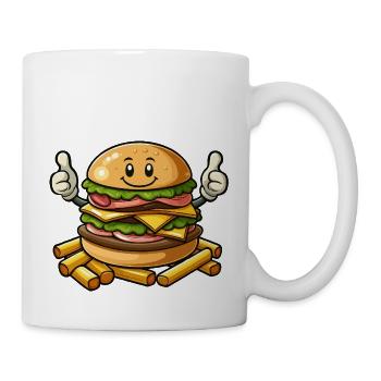 Hamburger with fries - Mug - white - Right