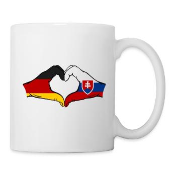 Deutschland Slowakei Flagge Hände Herzform - Tasse - Weiß - Rechts