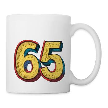 65 Zahl Bunt - Tasse - Weiß - Rechts