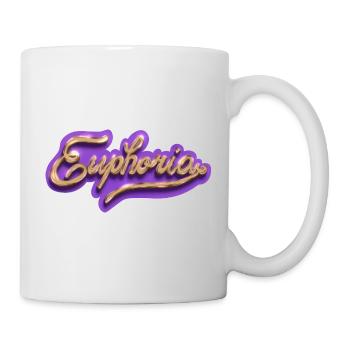 Euphoria in Goldschrift auf Lila - Tasse - Weiß - Rechts