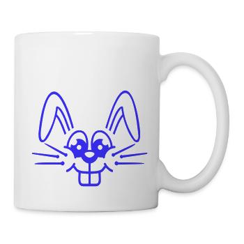 Hase Kaninchen Häschen Cartoon Kleintier niedlich - Tasse - Weiß - Rechts