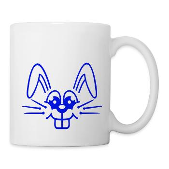 Hase Kaninchen Häschen Cartoon Kleintier niedlich - Tasse - Weiß - Rechts