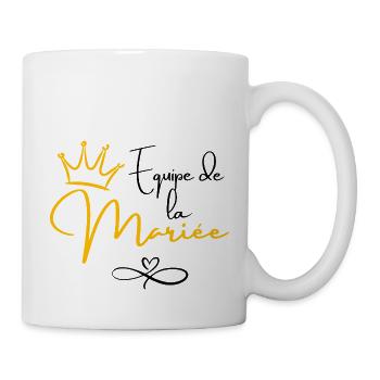 Braut Team Kranz - Braut Geschenk - Tasse - Weiß - Rechts