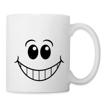 visage souriant - Mug blanc - blanc - Droite
