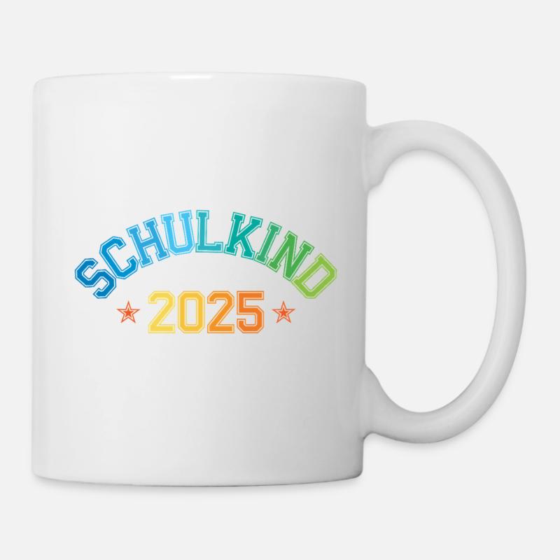 Schulkind 2025 Einschulung College Trikot - Tasse - Weiß