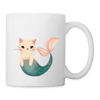 Cute Mermaid Cat - Mug - white - Right