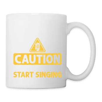 Attention peut spontanément commencer à chanter Chanteur Kar - Mug blanc - blanc - Droite