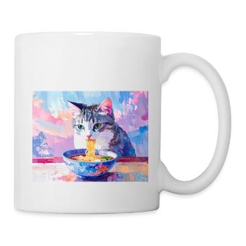 Katze ,Japan ,Kawaii,anime,ramen,pink - Tasse - Weiß - Rechts