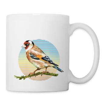Bunter Vogel - Tasse - Weiß - Rechts