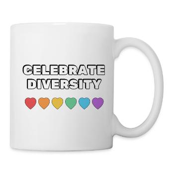 Celebrate Diversity Rainbow Hearts - Mug - white - Right