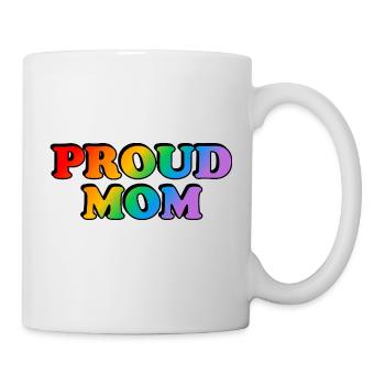 Proud Mom LGBTQ rainbow LGBT pride month - Mug - white - Right
