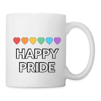 Happy Pride Rainbow hearts Mois de la fierté LGBTQ - Mug blanc - blanc - Droite