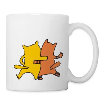 katzenfreunde gelb orangen - Tasse - Weiß - Rechts