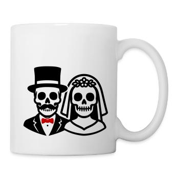 Mariage Squelette Mariée Marié Couple - Mug blanc - blanc - Droite