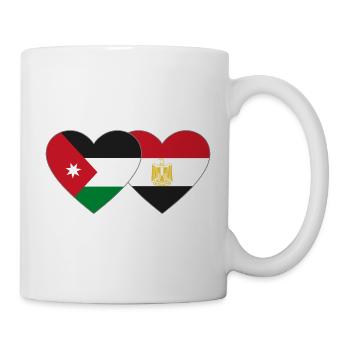 Jordan Egypt Flag Heart - Mug - white - Right