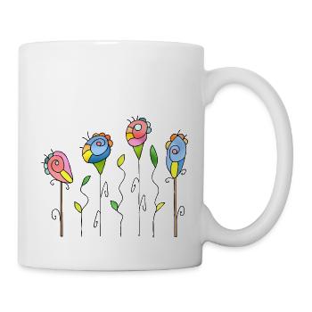 Blumen - Tasse - Weiß - Rechts