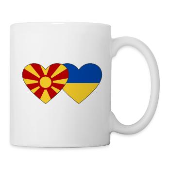 Mazedonien Ukraine Flagge Herz - Tasse - Weiß - Rechts