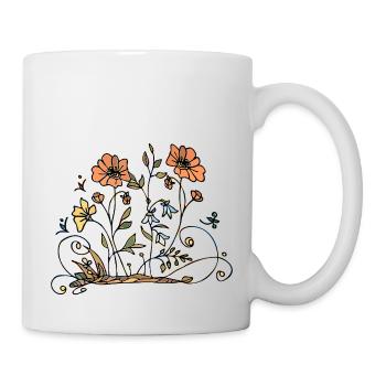 Blumen - Tasse - Weiß - Rechts