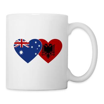 Australie, Albanie, Drapeau, Coeur - Mug blanc - blanc - Droite