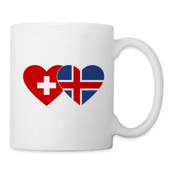 Schweiz Island Flagge Herz - Tasse - Weiß - Rechts