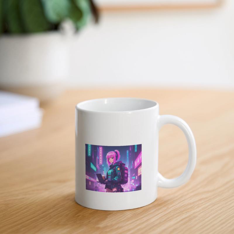 Neon Hacker Girl – Ready to Code & Conquer Mug