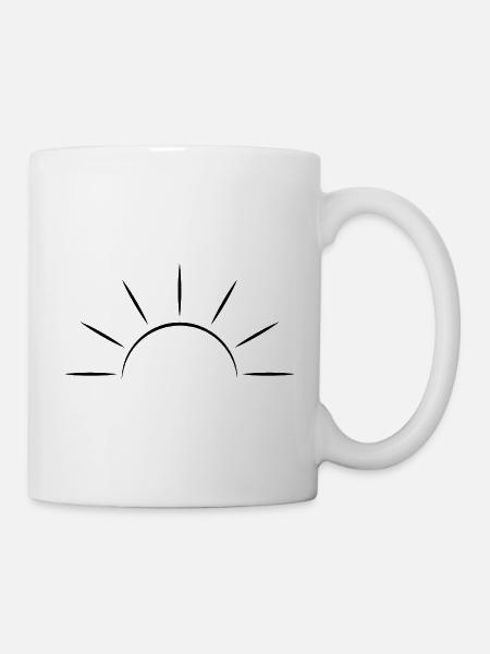 Sunrise black - Minimal Design - Mug - white