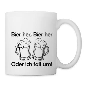 Bienen hier, Bienen hier - oder ich fall um! - Tasse - Weiß - Rechts