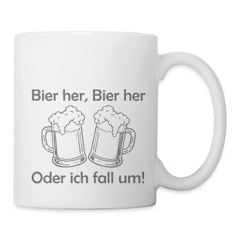 Bienen hier, Bienen hier - oder ich fall um! - Tasse - Weiß - Rechts