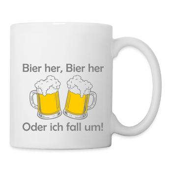 Bienen hier, Bienen hier - oder ich fall um! - Tasse - Weiß - Rechts