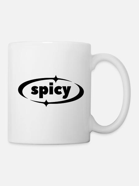 Spicy Statement – Y2K Textlogo mit Sternakzenten - Tasse - Weiß