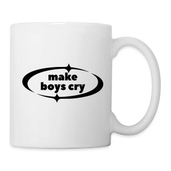 Make Boys Cry – Y2K Statement mit Sternen - Tasse - Weiß - Rechts