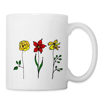 Blumen - Tasse - Weiß - Rechts