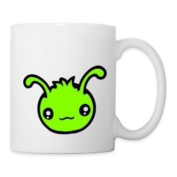 Chenille Alien Mignon Petit Monstre Sourire Heureux - Mug blanc - blanc - Droite