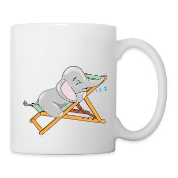 Baby-Elefant schläft auf dem Liegestuhl - Tasse - Weiß - Rechts