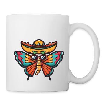 Schmetterling Lustig Sombrero - Tasse - Weiß - Rechts