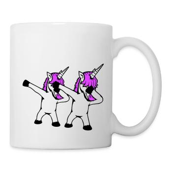 2 Licornes Dabbing Dab Danse Soirée Pose Geste Équipe - Mug blanc - blanc - Droite
