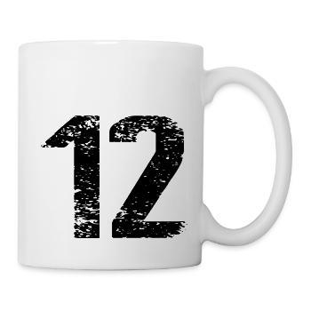 12 Zahl Trikot - Tasse - Weiß - Rechts