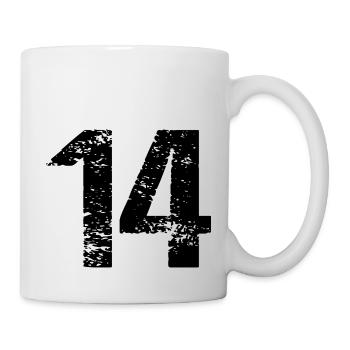 14 Zahl Trikot - Tasse - Weiß - Rechts